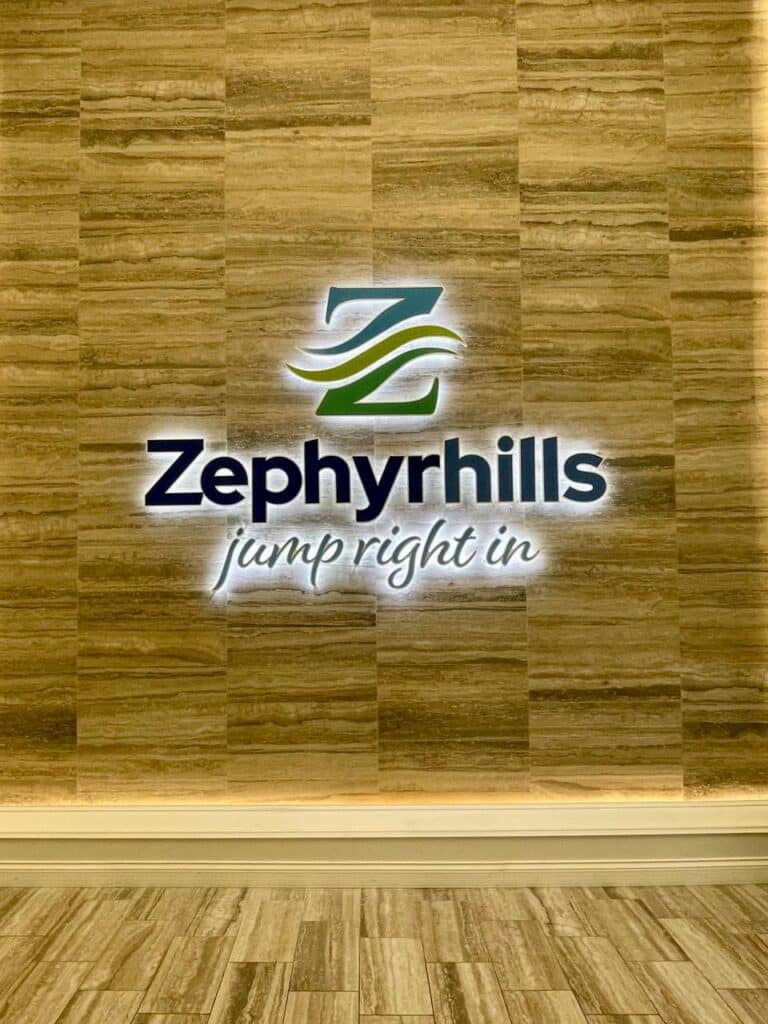 Zephyrhills sign lit
