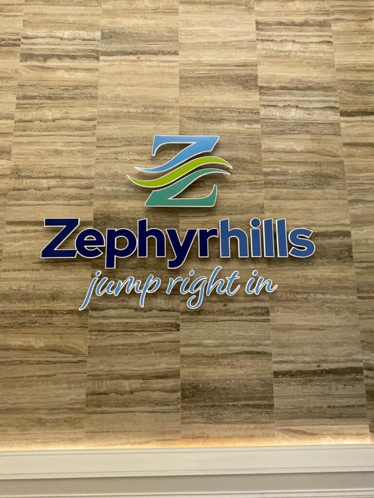Zephyrhills sign unlit