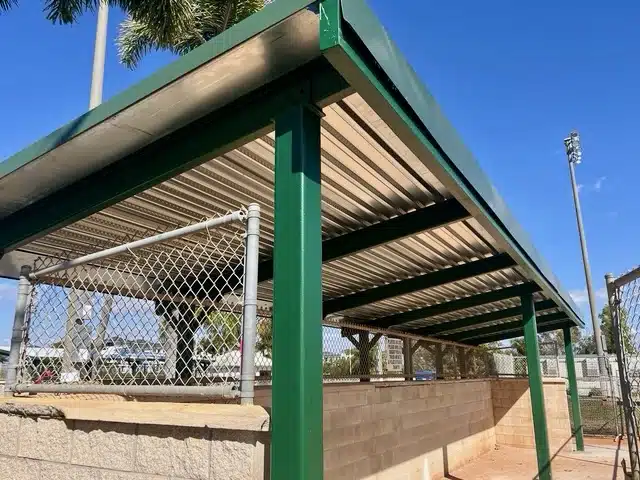 Baseball dugout shelter